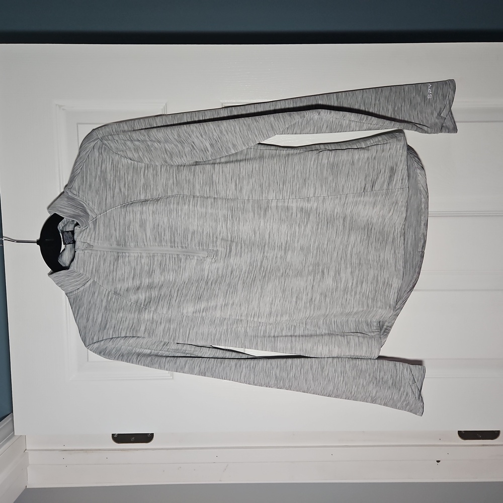 Spyder Active Half Zip Fleece-Lined Pullover - Heather Grey - Size L